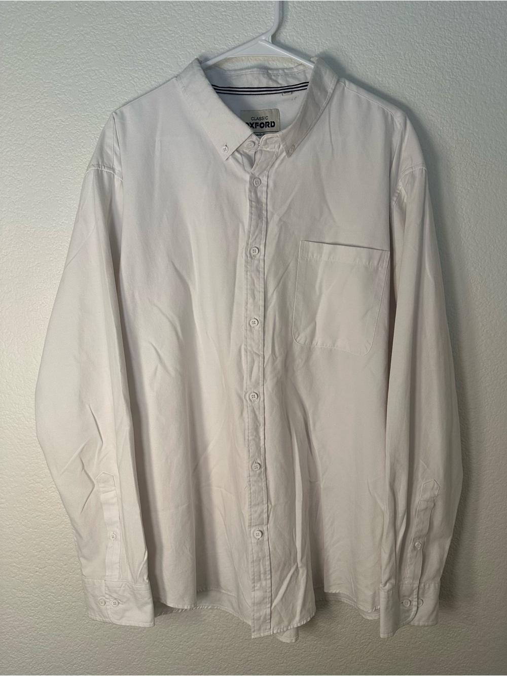 Daniel Ellissa Men’s White Long Sleeve Dress Shirt 18.5 36/37 Pocket Button Up